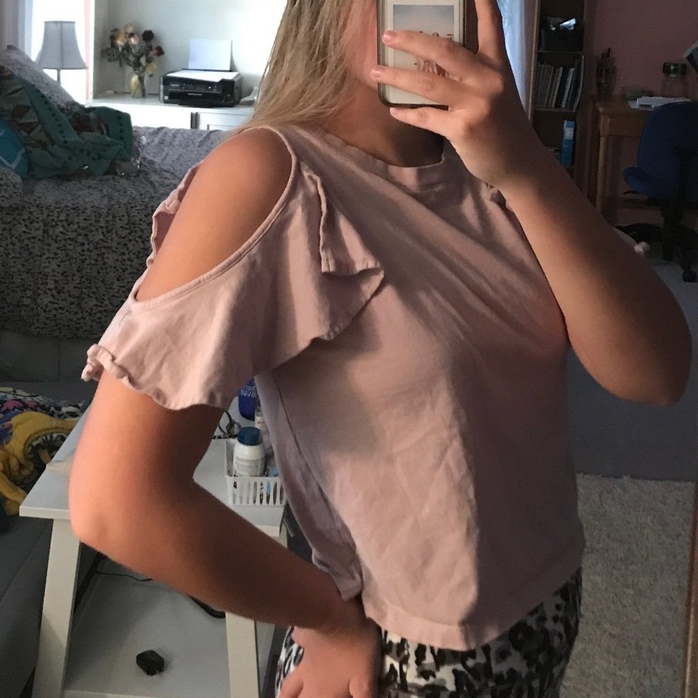 Free People Mauve Cold Shoulder Top